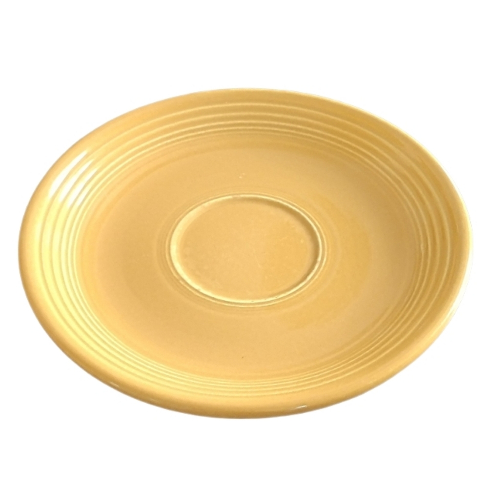 💛 Vintage 50's Yellow Antique Gold Genuine Fiesta HLC Saucer Plate Ceramic